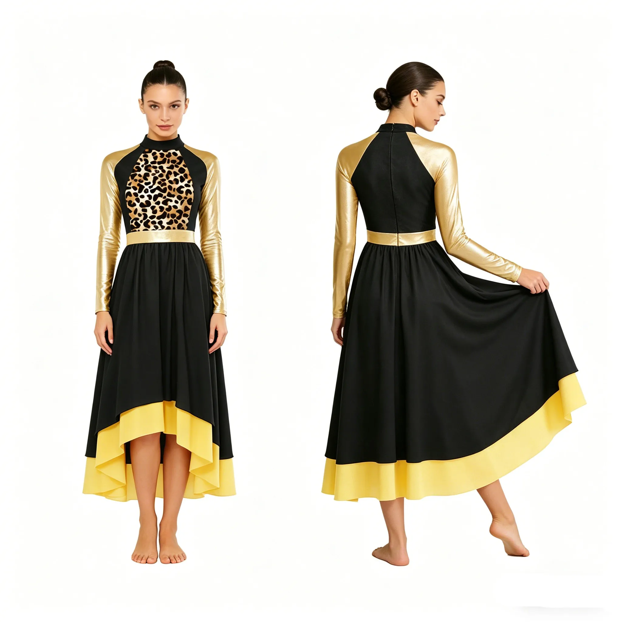 Women Liturgical Worship Church Choir Praise Lyrical Dance Dress Metallic Shiny Long Sleeve Layered Chiffon Tunic Gown Dancewear
Women Liturgical Worship Church Choir Praise Lyrical Dance Dress Metallic Shiny Long Sleeve Layered Chiffon Tunic Gown Dancewear