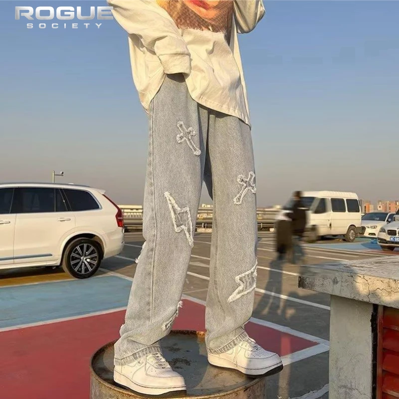 New American Hip Hop Cross Patch Jeans Men Baggy Harajuku Distressed High Street Denim Pants Y2K Grunge Casual Trousers Unisex
New American Hip Hop Cross Patch Jeans Men Baggy Harajuku Distressed High Street Denim Pants Y2K Grunge Casual Trousers Unisex