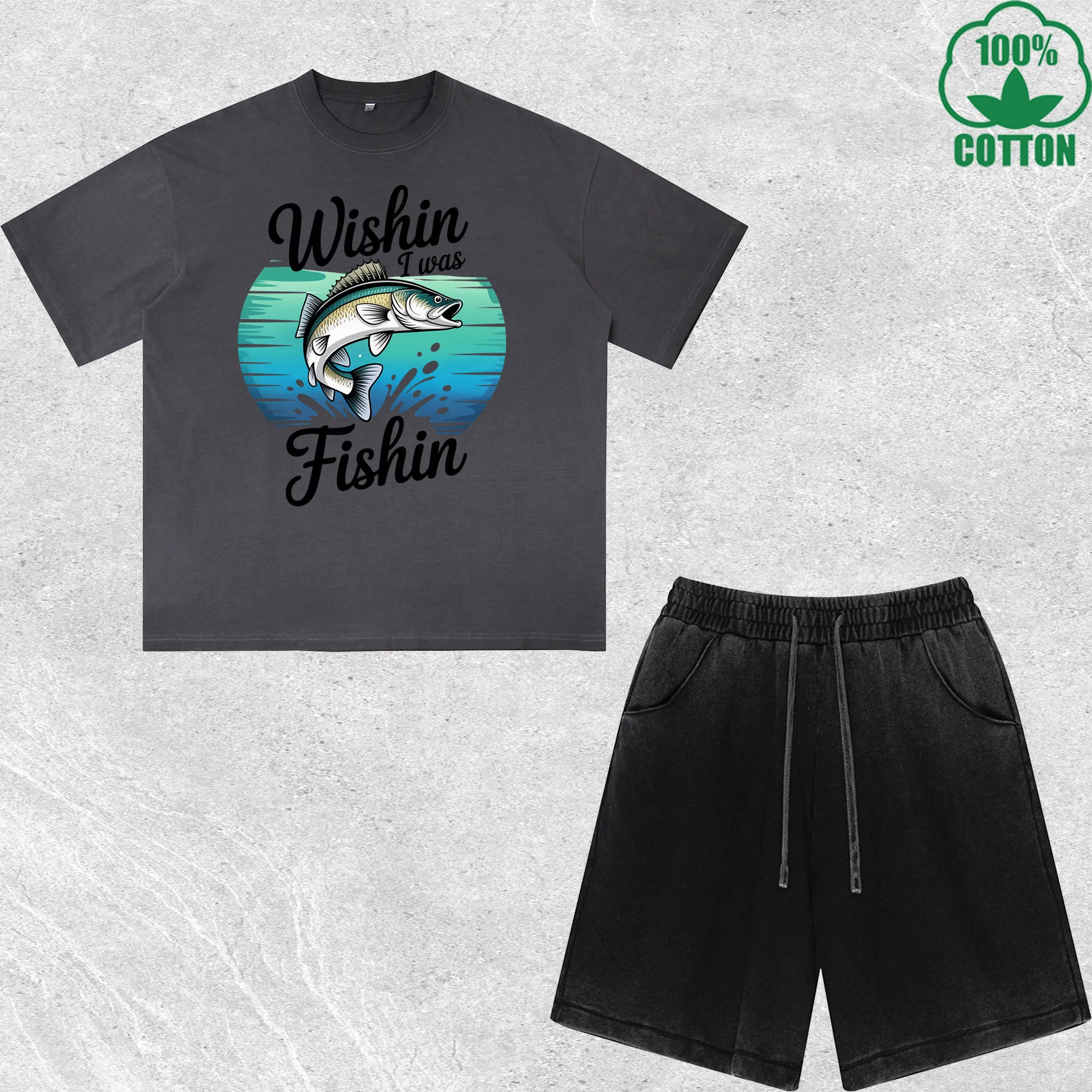 Fishing Cheaper Printed Dirty Wash T-Shirt Shorts Set Multicolor Combo Loose Trendy Fashionable 100%Cotton
Fishing Cheaper Printed Dirty Wash T-Shirt Shorts Set Multicolor Combo Loose Trendy Fashionable 100%Cotton