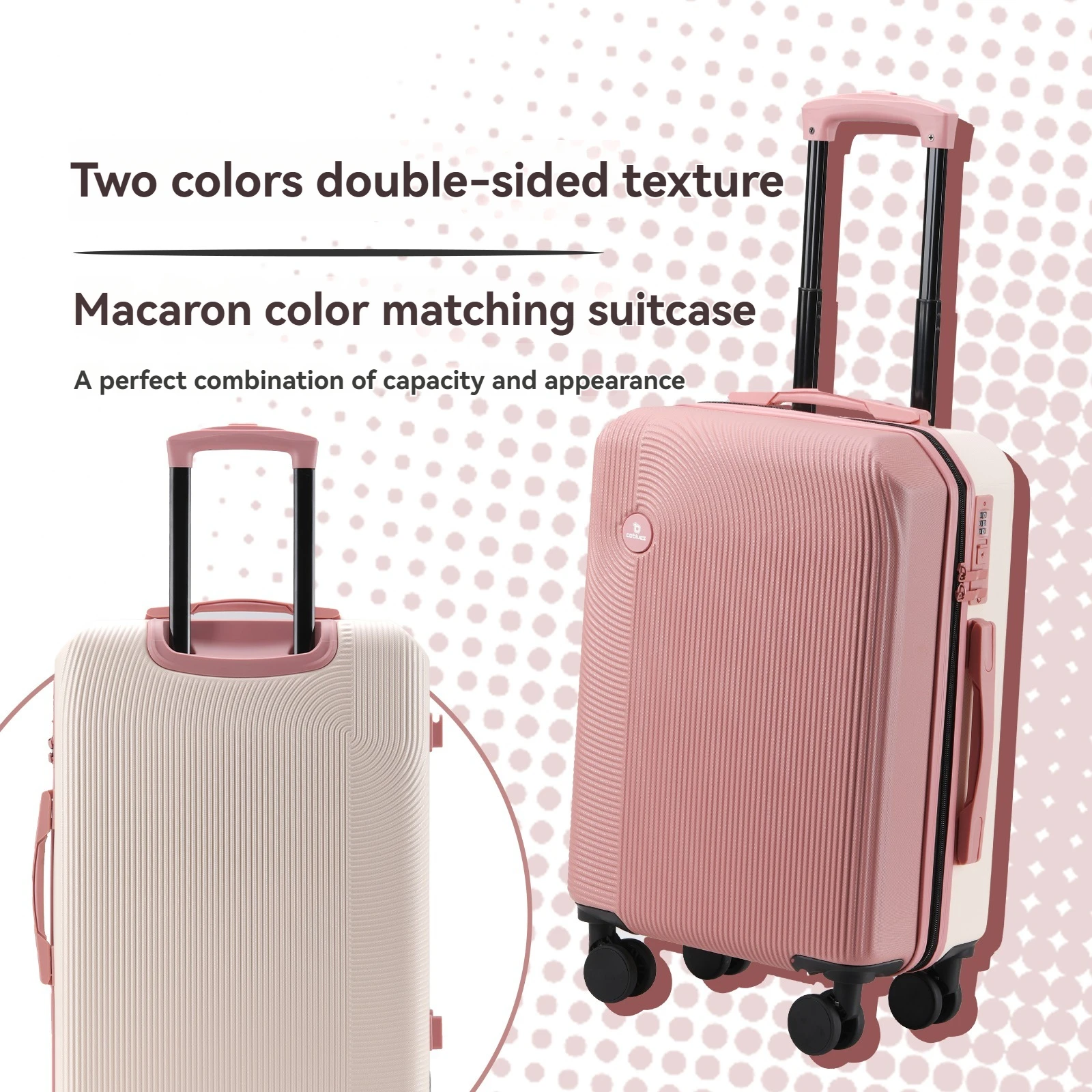 Macaron Color-Blocked Suitcase, Large-Capacity Trolley Case, Boarding Suitcase, Silent Universal Wheels, Suitable for School Vacation, Seaside Travel
Macaron Color-Blocked Suitcase, Large-Capacity Trolley Case, Boarding Suitcase, Silent Universal Wheels, Suitable for School Vacation, Seaside Travel