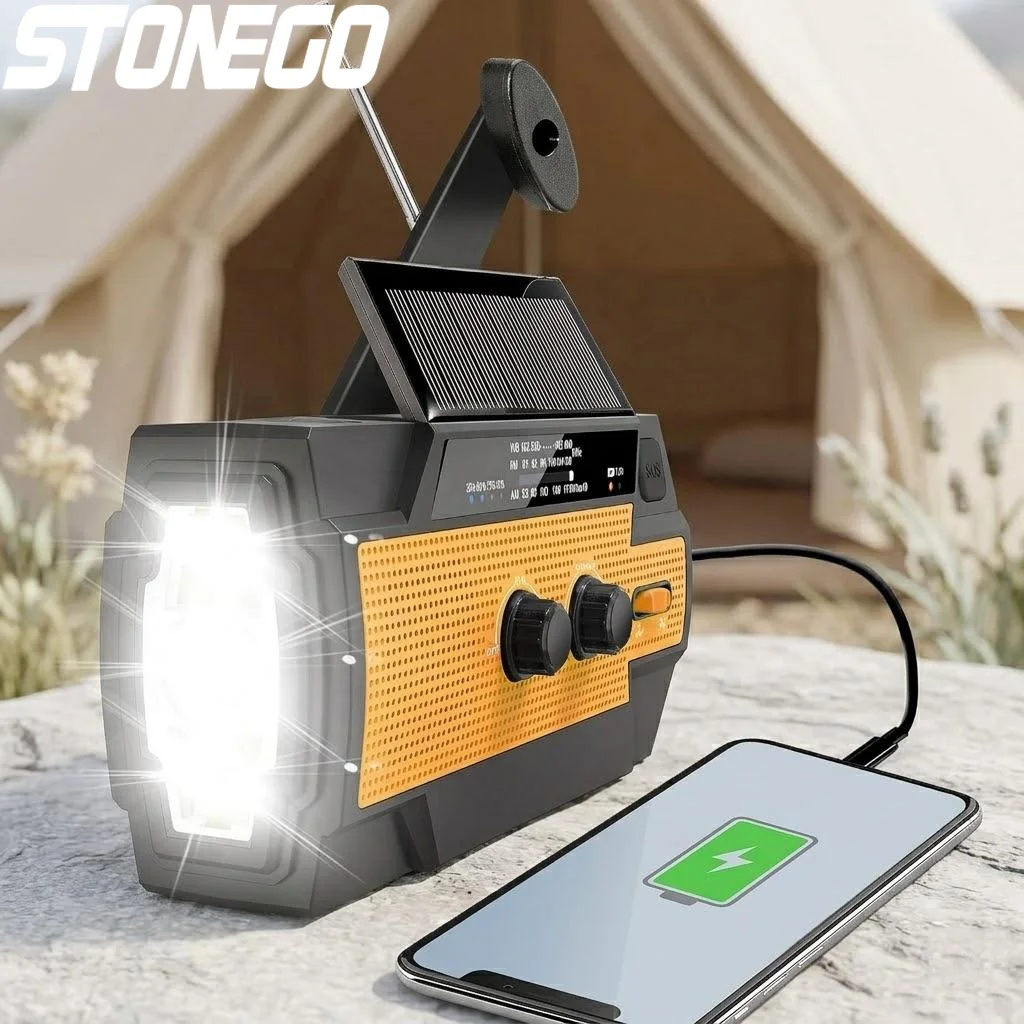 Portable Emergency Crank AMFM Radio 4000mAh Solar NOAA Weather Radio Flashlight Phone Charger SOS Alarm
Portable Emergency Crank AMFM Radio 4000mAh Solar NOAA Weather Radio Flashlight Phone Charger SOS Alarm