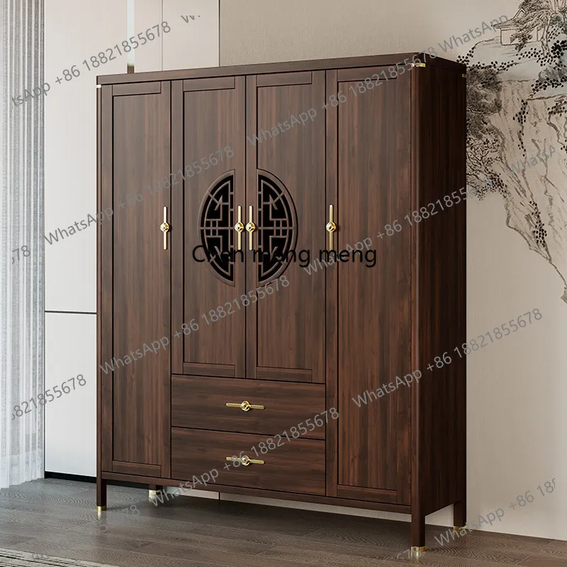 New Chinese wardrobe bedroom walnut 2025 new large capacity solid wood frame storage cabinet
New Chinese wardrobe bedroom walnut 2025 new large capacity solid wood frame storage cabinet