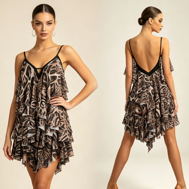 Sexy Ruffled Latin Dance Leopard Dress Adults Chacha Latin Dance Performance Costume Women Ballroom Dance Dresses SL15779
Sexy Ruffled Latin Dance Leopard Dress Adults Chacha Latin Dance Performance Costume Women Ballroom Dance Dresses SL15779