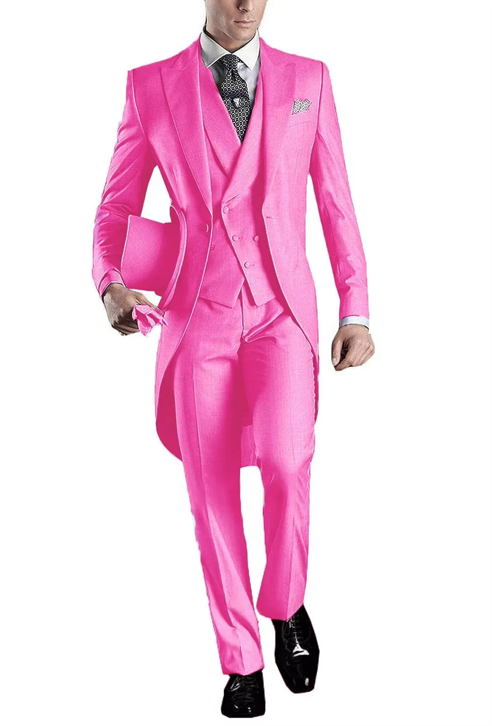 Solid Men's 3 Piece Tailcoat Groom Tuxedo Set Peak Lapel Jacket Pants Vest Elegant Wedding Dress Suit for Party Prom Men Clothes
Solid Men's 3 Piece Tailcoat Groom Tuxedo Set Peak Lapel Jacket Pants Vest Elegant Wedding Dress Suit for Party Prom Men Clothes