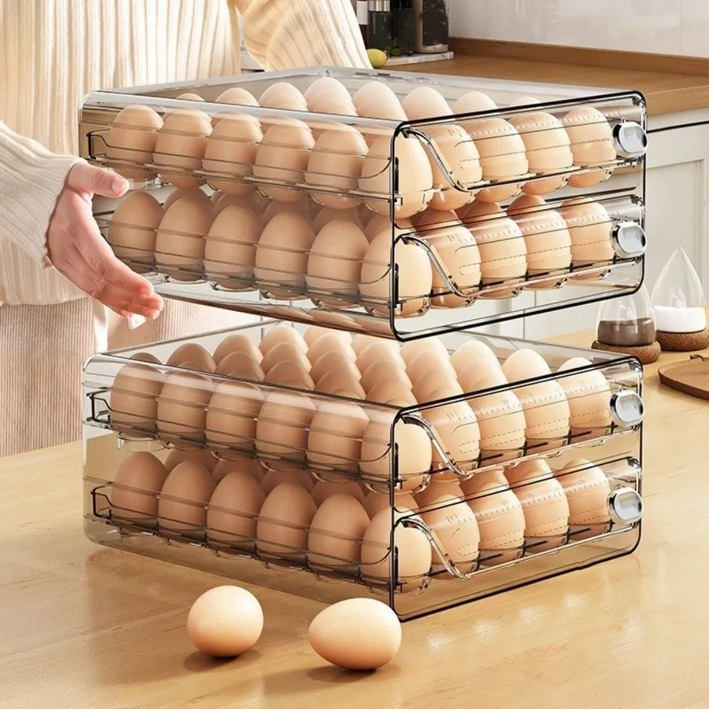 Transparent Egg Storage Box Clear Plastic Double Layer Egg Holder Large Capacity Stackable Egg Container Refrigerator
Transparent Egg Storage Box Clear Plastic Double Layer Egg Holder Large Capacity Stackable Egg Container Refrigerator