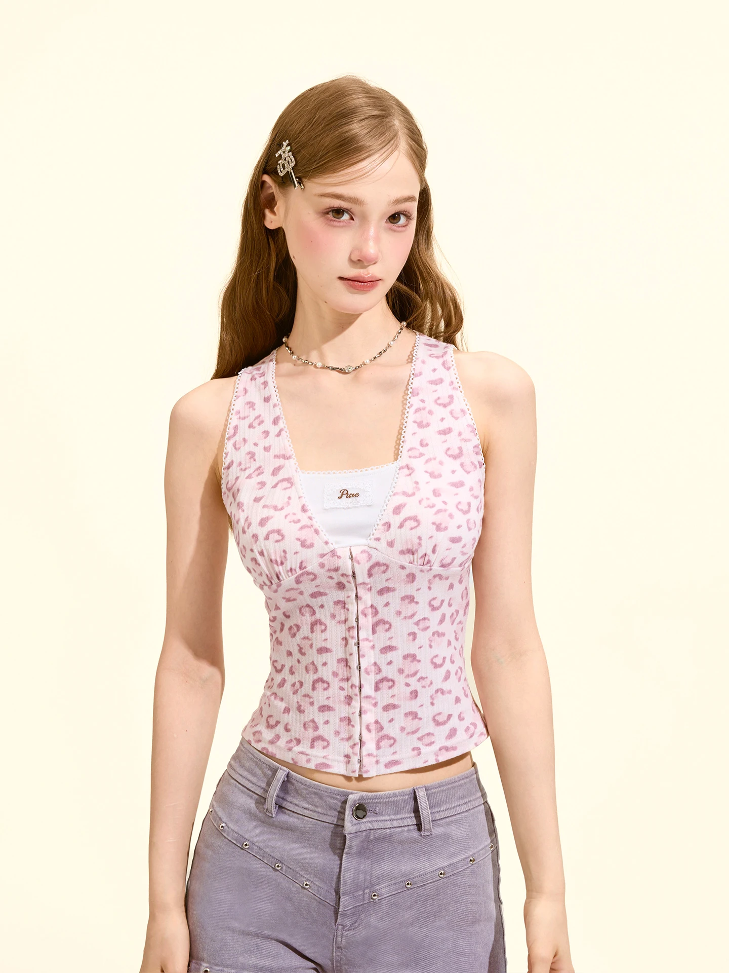 GirlyFancyClub Retro Spicy Short Sleeveless Slim Fit Cotton Polyester Blend Printed Leopard Pattern Vest for Women Summer Hig...
GirlyFancyClub Retro Spicy Short Sleeveless Slim Fit Cotton Polyester Blend Printed Leopard Pattern Vest for Women Summer Hig...