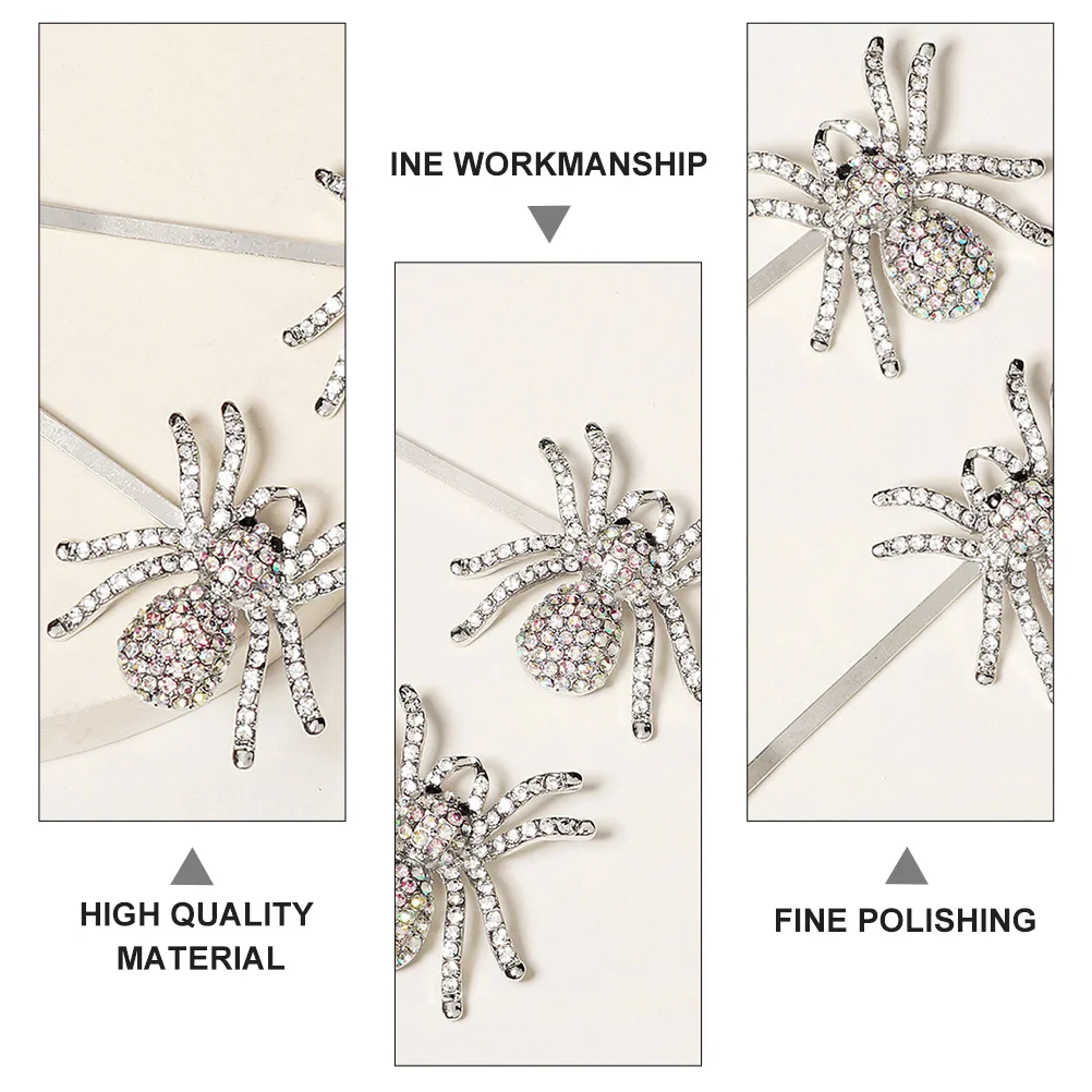 2Pcs Rhinestone Spider Hair Clip Glitter Barrette for Halloween Costume Party Hairpin Charming Spider Hair Accessory
2Pcs Rhinestone Spider Hair Clip Glitter Barrette for Halloween Costume Party Hairpin Charming Spider Hair Accessory