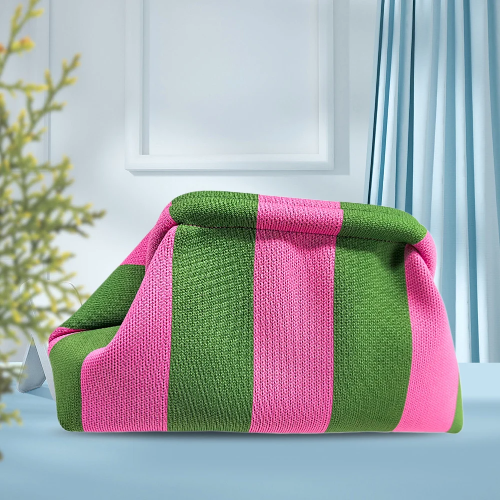Women Knitted Clutch Purse Contrast Color Knitting Dumpling Clutch Casual Colorblock Bag Woven Bag for Female
Women Knitted Clutch Purse Contrast Color Knitting Dumpling Clutch Casual Colorblock Bag Woven Bag for Female