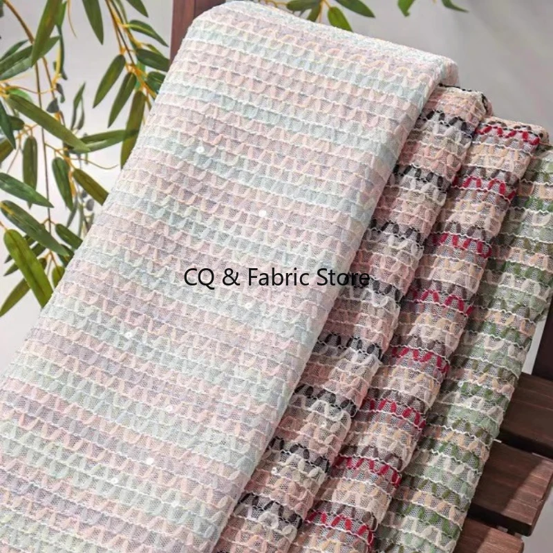 Rainbow Rope Embroidered Lace Fabric With Sequins DIY Lolita Costume Material Designer Fabric
Rainbow Rope Embroidered Lace Fabric With Sequins DIY Lolita Costume Material Designer Fabric