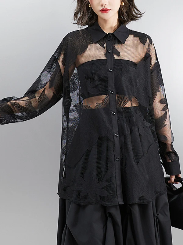 SuperAen Black Mesh Shirt Women's Summer See-through Cardigan Sunscreen Clothes Shirt
SuperAen Black Mesh Shirt Women's Summer See-through Cardigan Sunscreen Clothes Shirt