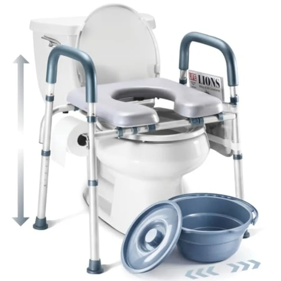 Toilet Seat Risers for Seniors Bedside Commode for Elderly Width and Height Adjustable Raised Toilet Seat with Handles for Elde
Toilet Seat Risers for Seniors Bedside Commode for Elderly Width and Height Adjustable Raised Toilet Seat with Handles for Elde