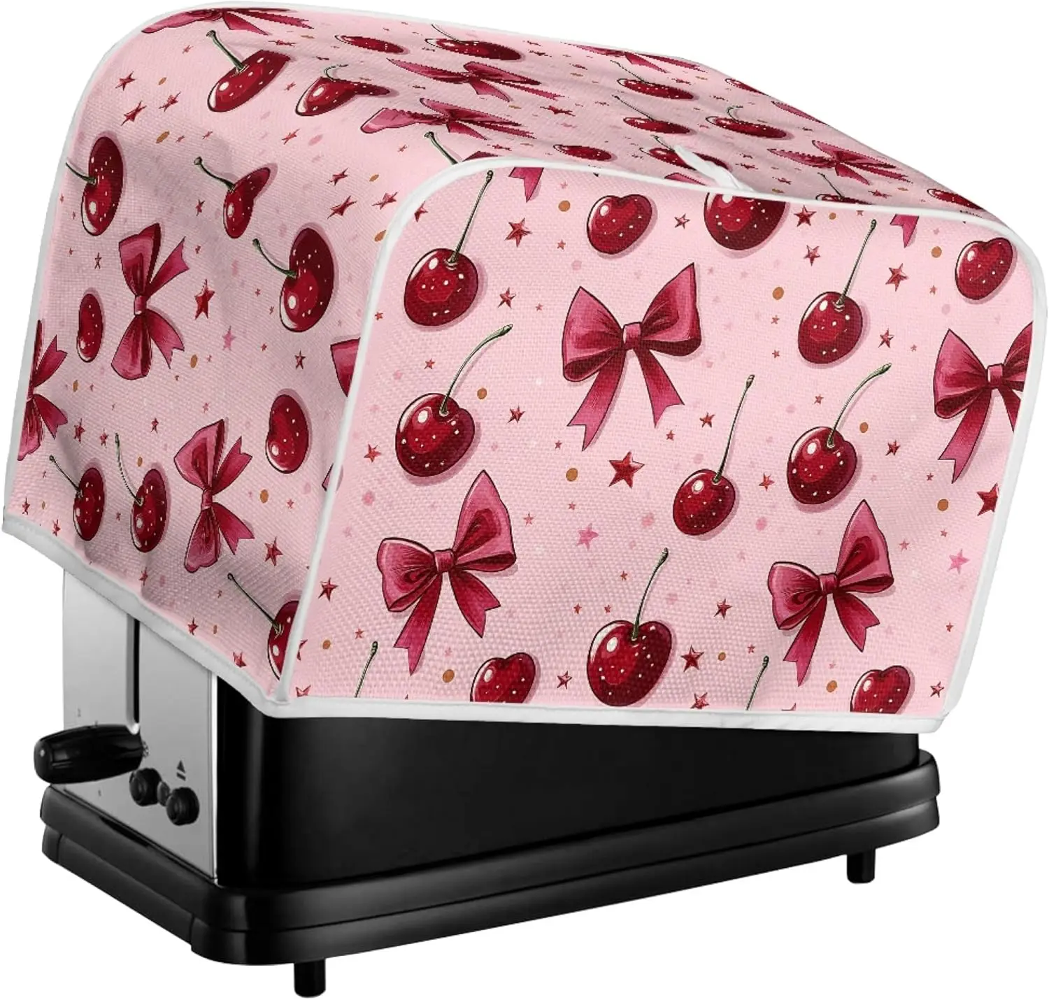 Toaster Cover, Rose Pink Cherry Bows Print Microwave Oven Grill Cover Kitchen Appliance with Top Handle
Toaster Cover, Rose Pink Cherry Bows Print Microwave Oven Grill Cover Kitchen Appliance with Top Handle