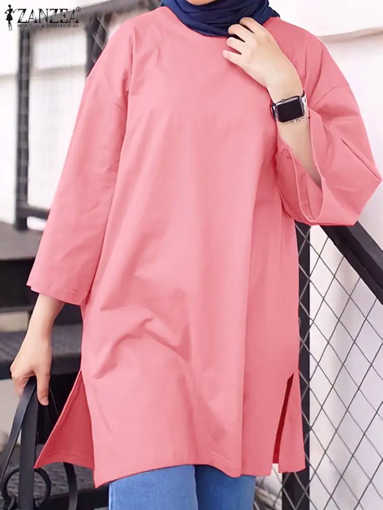 Autumn Muslim Tops Women O Neck 3/4 Sleeve Solid Blouse ZANZEA Casual Loose Shirt Female Work Party Blusas IsIamic Clothing
Autumn Muslim Tops Women O Neck 3/4 Sleeve Solid Blouse ZANZEA Casual Loose Shirt Female Work Party Blusas IsIamic Clothing