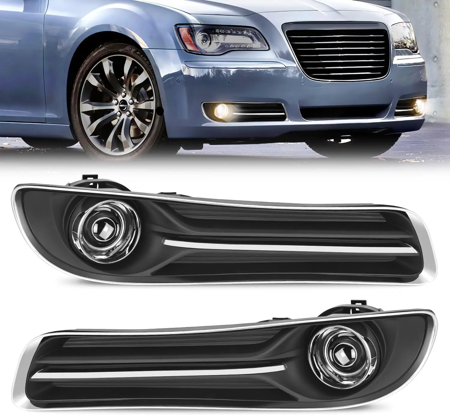 Fog Light Assembly Compatible with 2011-2014 Chrysler 300, Projector Lens H11 12V 55W Halogen, Driver & Passenger Side, DOT
Fog Light Assembly Compatible with 2011-2014 Chrysler 300, Projector Lens H11 12V 55W Halogen, Driver & Passenger Side, DOT