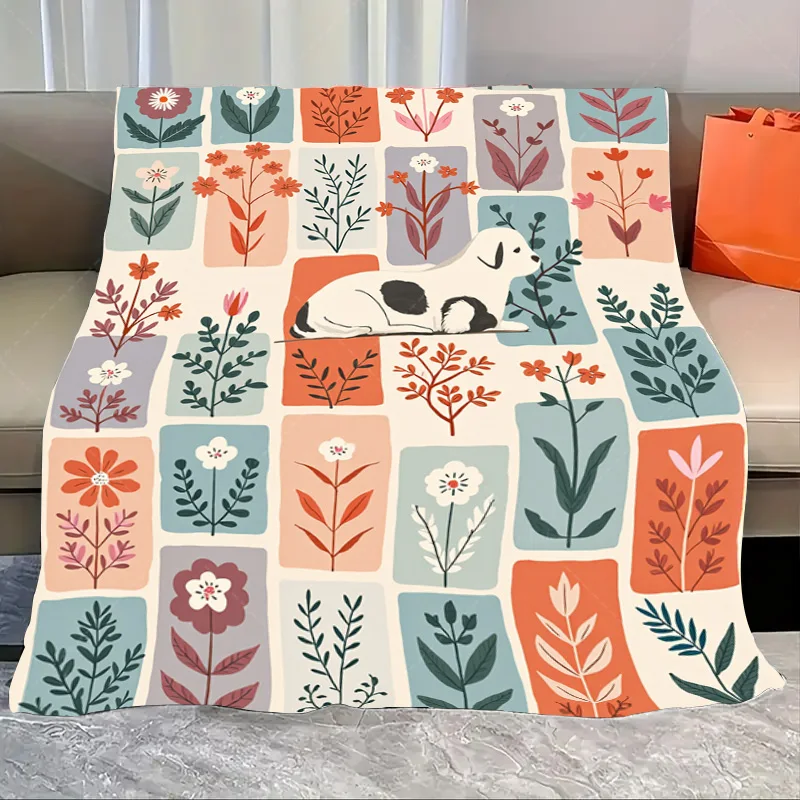 1pc Flannel Blanket Rustic Floral Patchwork Blanket with Adorable Dog Design for Cozy Home Decor
1pc Flannel Blanket Rustic Floral Patchwork Blanket with Adorable Dog Design for Cozy Home Decor