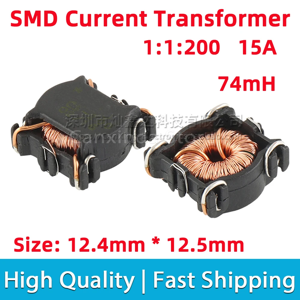 2pcs CS-200 SMD SMT Current Sense Transformer 74mH 15A High Current Sensor Detect Turns Ratio 1:1:200 for Switching Power Supply
2pcs CS-200 SMD SMT Current Sense Transformer 74mH 15A High Current Sensor Detect Turns Ratio 1:1:200 for Switching Power Supply