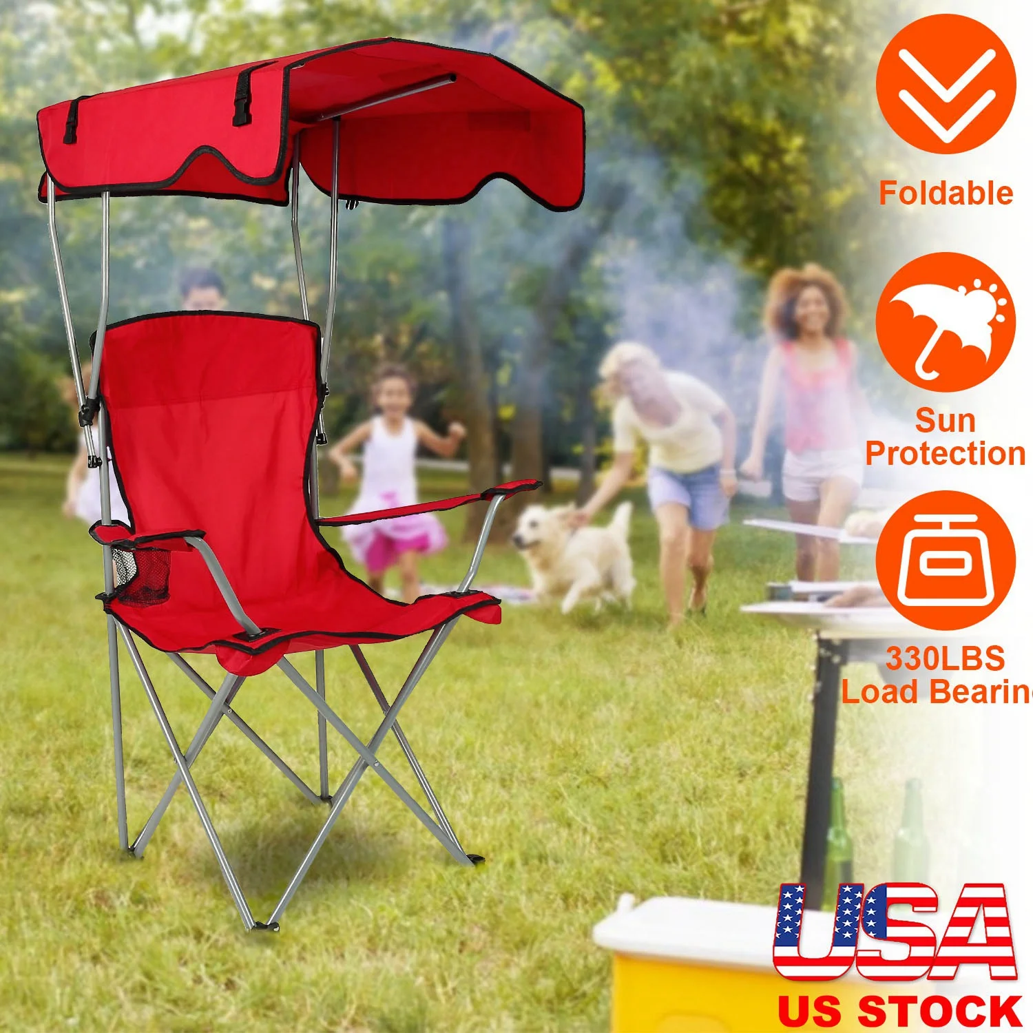 Foldable Beach Canopy Chair with Sun Shade Roof, 330LBS Heavy Duty Load Outdoor Folding Lawn Chair Built-in Cup Holder, Portable Waterproof Camping Seat for Beach Poolside Picnic Travel Fishing Backyard, Multiple Colors Navy Blue Red Green Camo Available
Foldable Beach Canopy Chair with Sun Shade Roof, 330LBS Heavy Duty Load Outdoor Folding Lawn Chair Built-in Cup Holder, Portable Waterproof Camping Seat for Beach Poolside Picnic Travel Fishing Backyard, Multiple Colors Navy Blue Red Green Camo Available