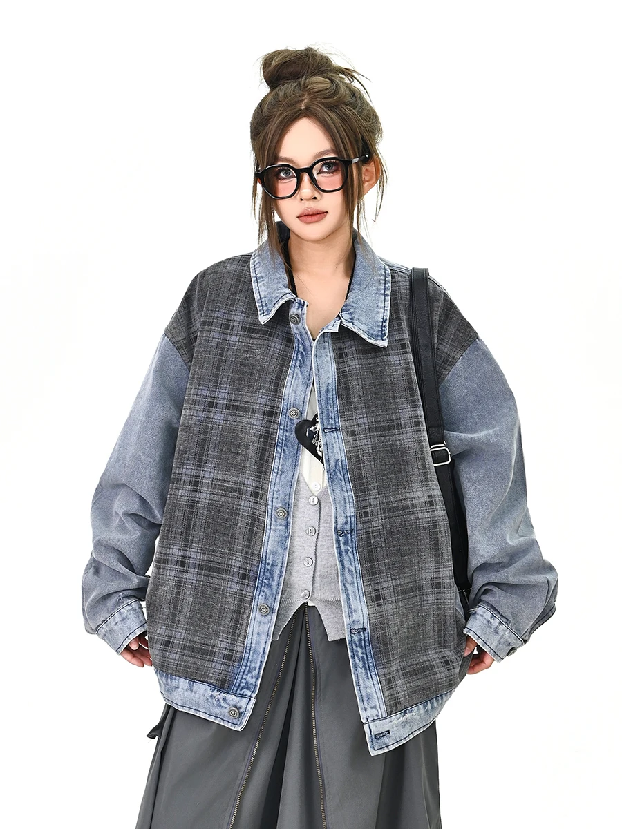 Новая модная женская куртка-ветровка Waed Denim в клетку, свободного кроя, в корейском университетском стиле, весна 2026
Новая модная женская куртка-ветровка Waed Denim в клетку, свободного кроя, в корейском университетском стиле, весна 2026