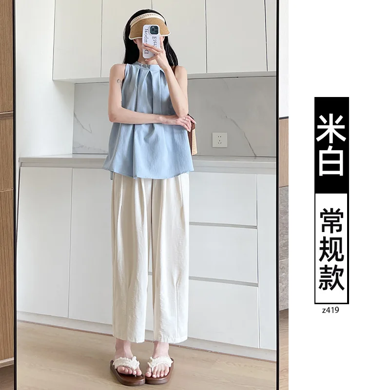 Spring Summer 2025 Ashion Women's Solid Color Casual Trendy Loose Wide Leg Ankle Length Trousers Female Clothes Ice Silk Pants
Spring Summer 2025 Ashion Women's Solid Color Casual Trendy Loose Wide Leg Ankle Length Trousers Female Clothes Ice Silk Pants