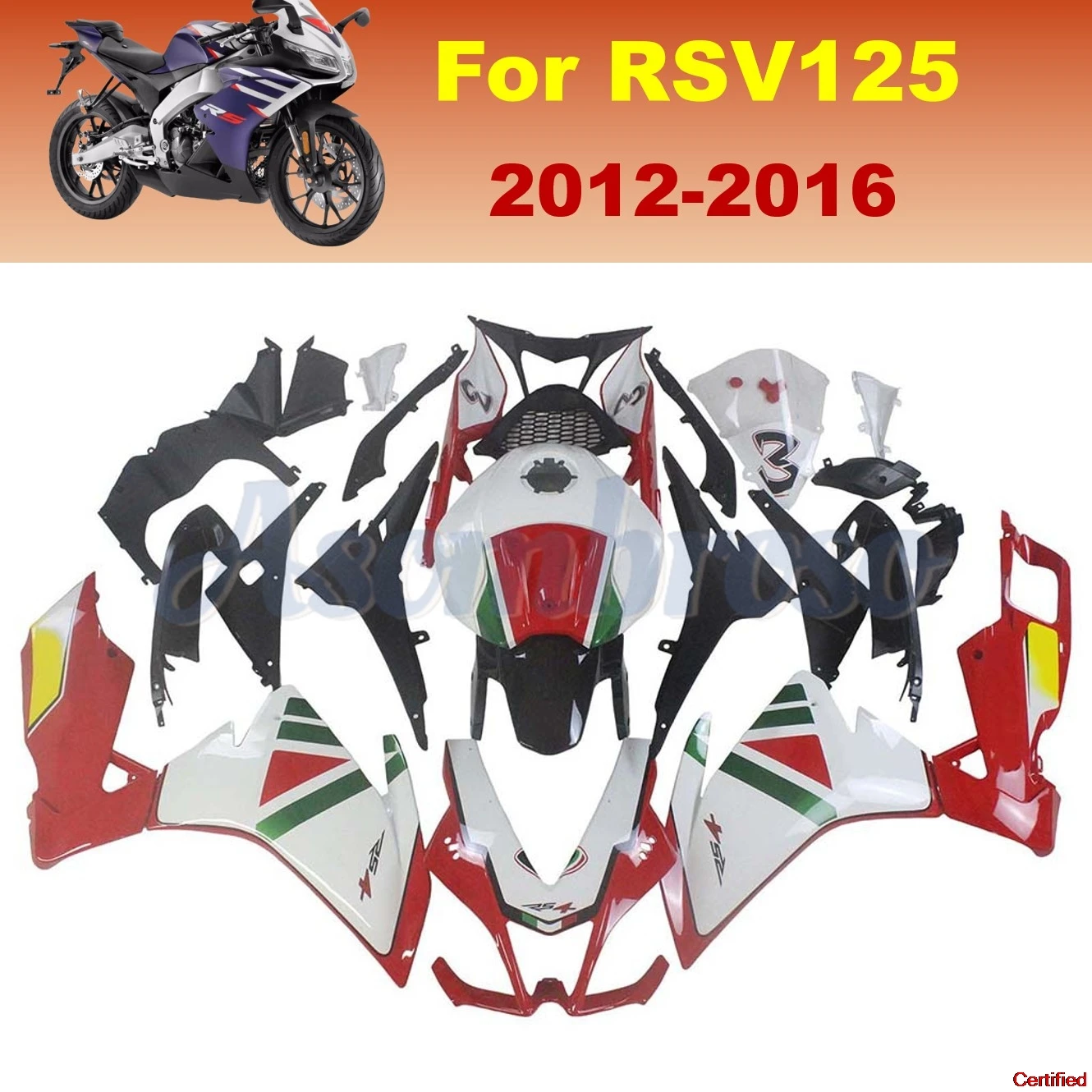Injection Fairing kit for Aprilia RS125 2012 2013 2014 2015 2016 RSV 125 12-16 RS4 ABS Plastic Full Fairings Motorbike Bodywork
Injection Fairing kit for Aprilia RS125 2012 2013 2014 2015 2016 RSV 125 12-16 RS4 ABS Plastic Full Fairings Motorbike Bodywork