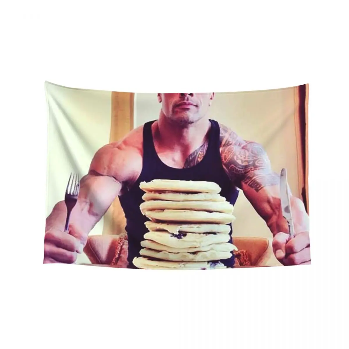 Dwayne The Rock Johnson Eating Blueberry Pancakes Tapestry Cute Decor Aesthetic Room Decoration Tapestry
Dwayne The Rock Johnson Eating Blueberry Pancakes Tapestry Cute Decor Aesthetic Room Decoration Tapestry