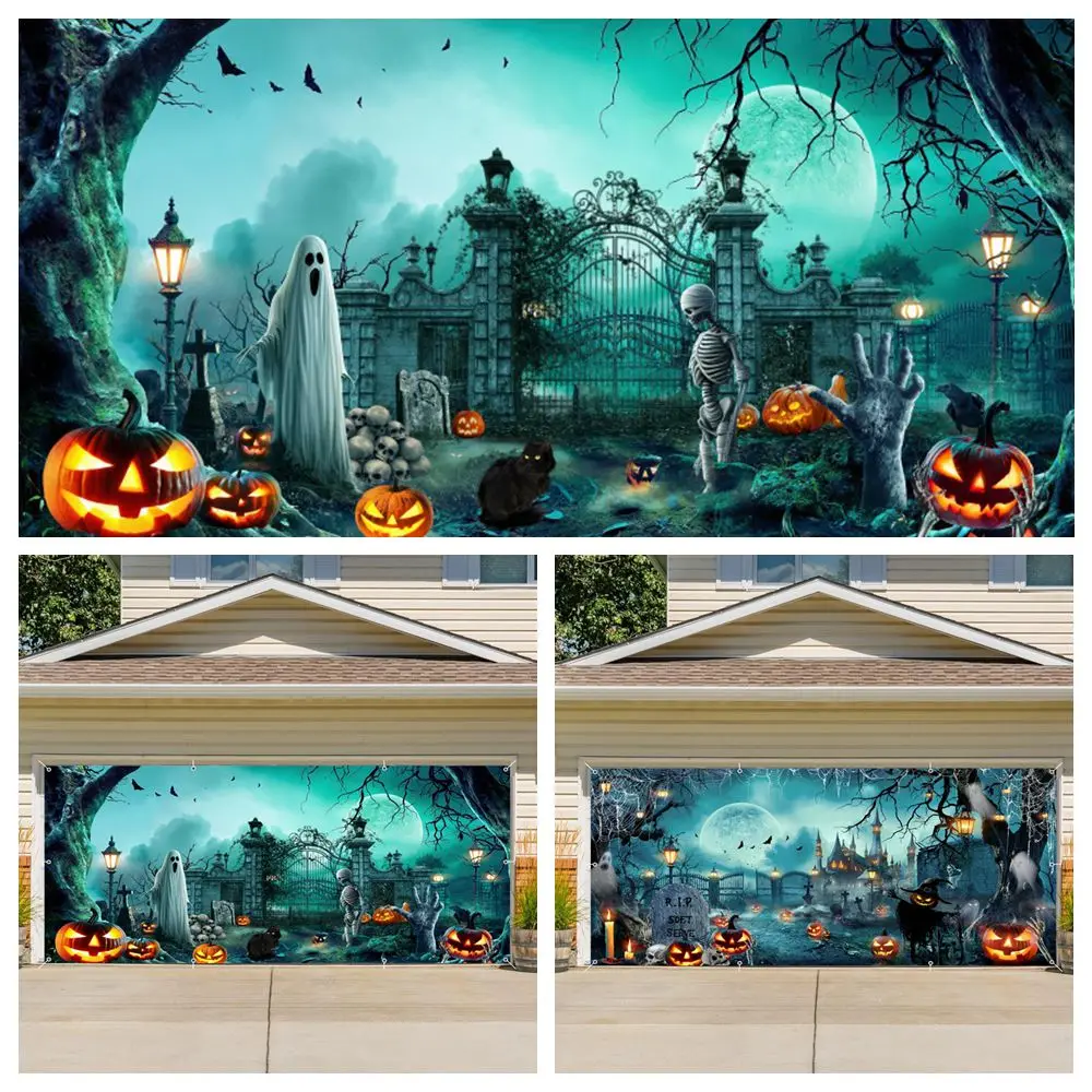 Halloween Garage Door Cover Scary Night Cemetery Skull Large Halloween Backdrop Banner for Home Yard Wall Outdoor Party Decor
Halloween Garage Door Cover Scary Night Cemetery Skull Large Halloween Backdrop Banner for Home Yard Wall Outdoor Party Decor
