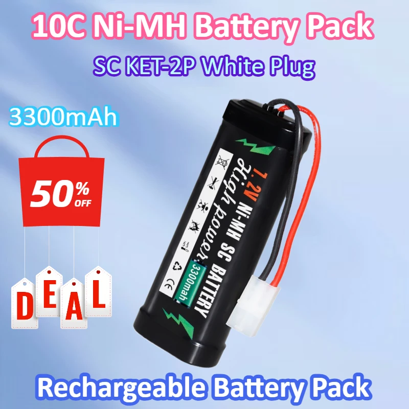 New 7.2V 3300mAh 10C Ni-MH Battery Pack SC KET-2P White Plug High Capacity SC for RC Car Toys Battery for RC Racing Cars
New 7.2V 3300mAh 10C Ni-MH Battery Pack SC KET-2P White Plug High Capacity SC for RC Car Toys Battery for RC Racing Cars