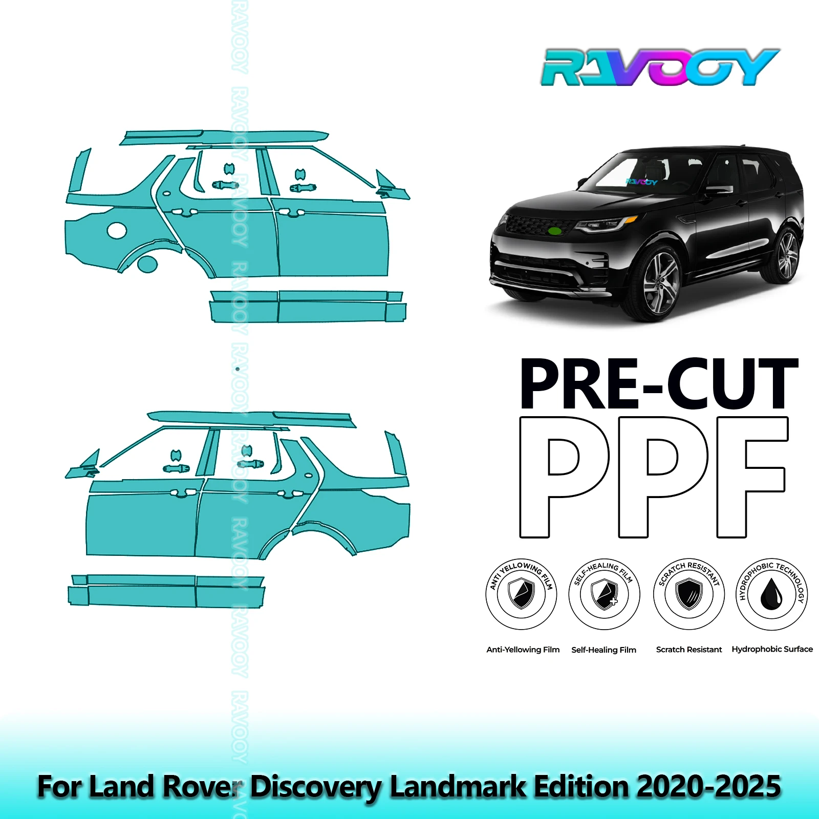 For Land Rover Discovery Landmark Edition 2020-2025 8.5mil Pre-Cut PPF Door & A/B Pillar Kit TPU Paint Protection Film Set
For Land Rover Discovery Landmark Edition 2020-2025 8.5mil Pre-Cut PPF Door & A/B Pillar Kit TPU Paint Protection Film Set