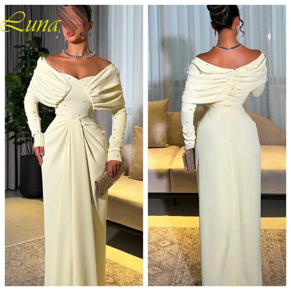 Customized Exquisite Off the Shoulder Long Sleeves Evening Dress High Quality Jersey Prom Dresses Temperament Bridal Party Gowns
Customized Exquisite Off the Shoulder Long Sleeves Evening Dress High Quality Jersey Prom Dresses Temperament Bridal Party Gowns