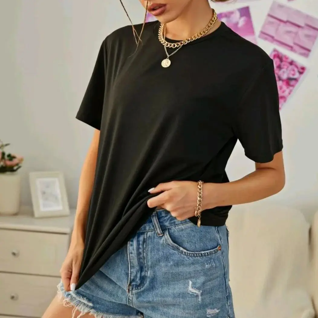 Plus Size Women's Casual Cotton T-Shirt 100% Cotton Solid Short Sleeve Streetwear Quality Basic Top for Effortless Summer Style
Plus Size Women's Casual Cotton T-Shirt 100% Cotton Solid Short Sleeve Streetwear Quality Basic Top for Effortless Summer Style