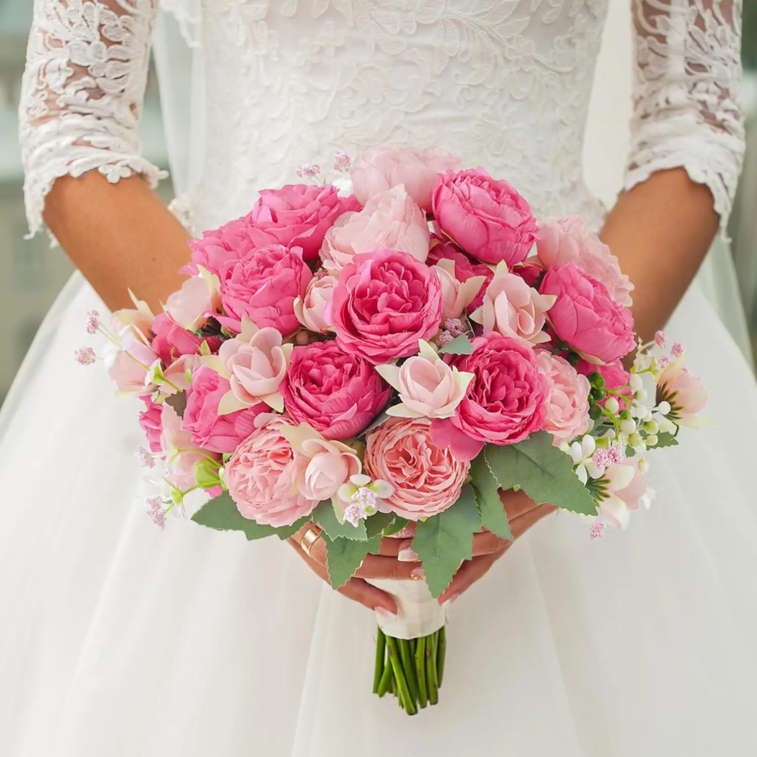 1PC Rose Pink Silk Bouquet Peony Artificial Flower 5 Big Head 4 Small Bud Bride Wedding Home Decoration Artificial Flower
1PC Rose Pink Silk Bouquet Peony Artificial Flower 5 Big Head 4 Small Bud Bride Wedding Home Decoration Artificial Flower