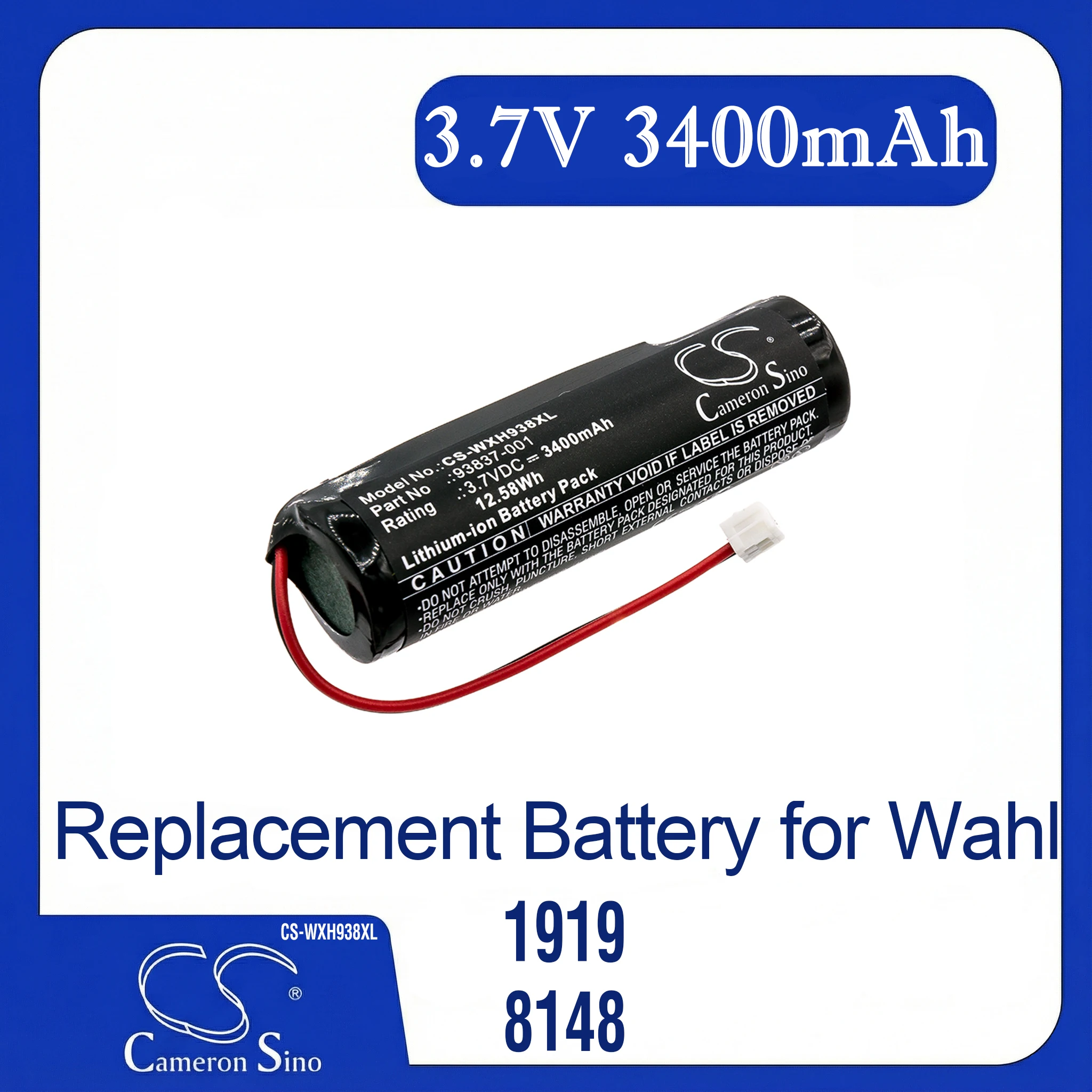 Cameron Sino Replacement Battery for Wahl 1919, 8148, 8504, 8504L, 8591, 8591L,, Fits P/N 3024975,93837-001,93837-200
Cameron Sino Replacement Battery for Wahl 1919, 8148, 8504, 8504L, 8591, 8591L,, Fits P/N 3024975,93837-001,93837-200