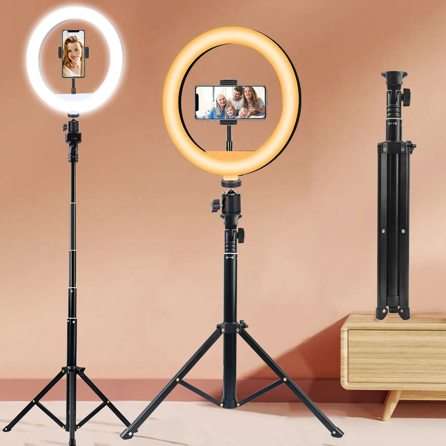 A 10 Inch Ring Fill Light with 3 Color Modes for Selfies, Live Streaming, Video Recording, Lighting with 130cm Telescopic Stand
A 10 Inch Ring Fill Light with 3 Color Modes for Selfies, Live Streaming, Video Recording, Lighting with 130cm Telescopic Stand