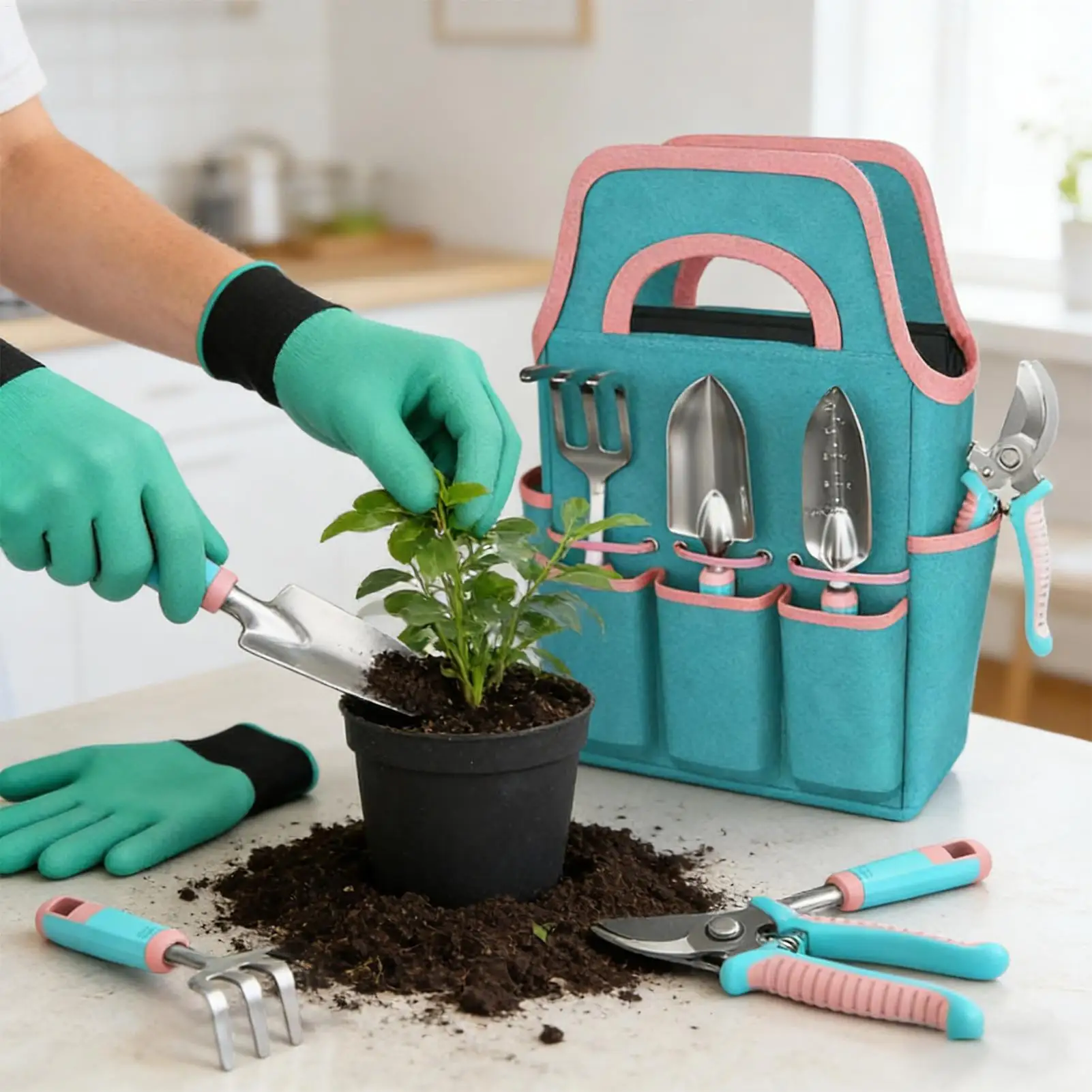 Набор садовых инструментов, 6 шт., набор садовых инструментов, перчатки для посадки, шпатель, грабли, секатор, набор садовых ручных инструментов с сумкой для газона на заднем дворе
Набор садовых инструментов, 6 шт., набор садовых инструментов, перчатки для посадки, шпатель, грабли, секатор, набор садовых ручных инструментов с сумкой для газона на заднем дворе