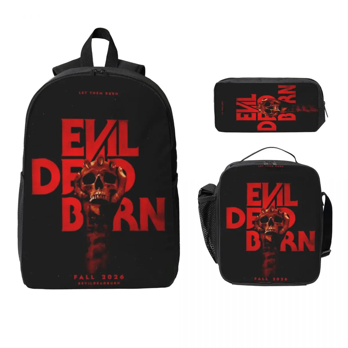 Evil Dead Burn Kids Backpack Lunch Box Pencil Boxes for Boys Girls Backpacks Kawaii Schoolbag Bookbag Set
Evil Dead Burn Kids Backpack Lunch Box Pencil Boxes for Boys Girls Backpacks Kawaii Schoolbag Bookbag Set