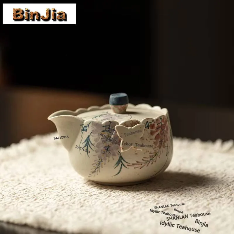 160ml Hand-painted Wisteria Teapot Handmade Tea Infuser Pot Tea Brewing Kettle With Filter Tea Services Accessories Craft Gift
160ml Hand-painted Wisteria Teapot Handmade Tea Infuser Pot Tea Brewing Kettle With Filter Tea Services Accessories Craft Gift