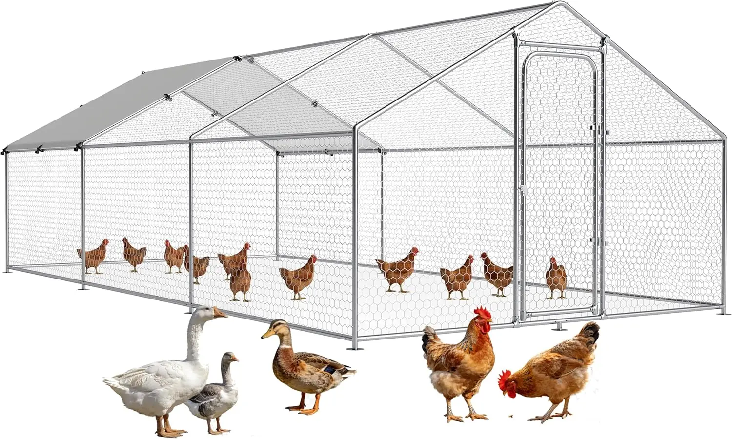 Large Metal Chicken Coop Chicken Run Hen Duck Rabbit House with Waterproof Cover for Outdoor Walk-in Poultry Cage Back Yard Outs
Large Metal Chicken Coop Chicken Run Hen Duck Rabbit House with Waterproof Cover for Outdoor Walk-in Poultry Cage Back Yard Outs