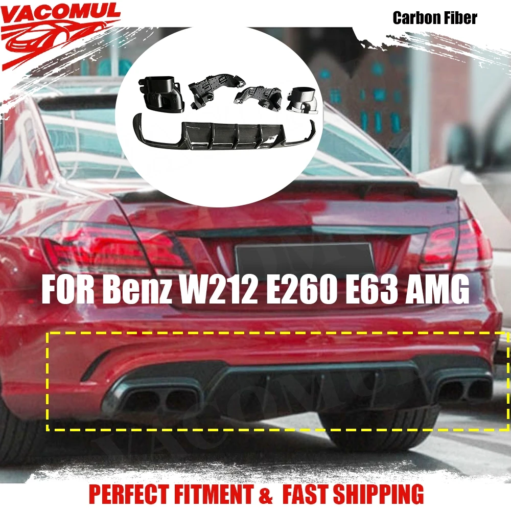 VACOMUL For Mercedes Benz W212 E260 E300 E400 E63 AMG 2014 -2016 Carbon Fiber Car Rear Bumper Lip Diffuser With Exhaust tips
VACOMUL For Mercedes Benz W212 E260 E300 E400 E63 AMG 2014 -2016 Carbon Fiber Car Rear Bumper Lip Diffuser With Exhaust tips