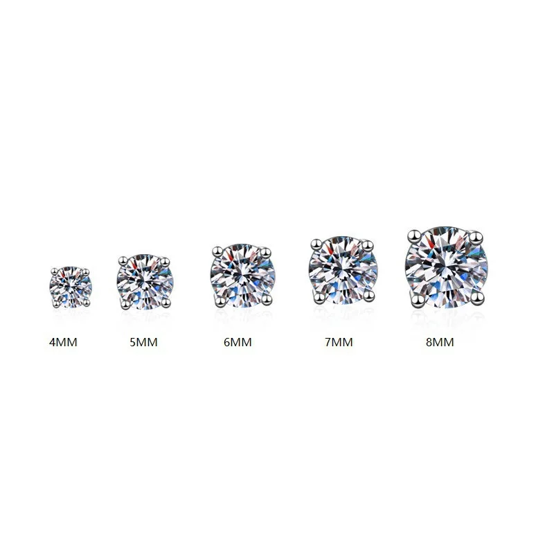 4/5/6/7/8MM Moissanite Earring 925 Sterling Silver Plated with 18k White Gold Stud Earrings For Women Jewelry
4/5/6/7/8MM Moissanite Earring 925 Sterling Silver Plated with 18k White Gold Stud Earrings For Women Jewelry