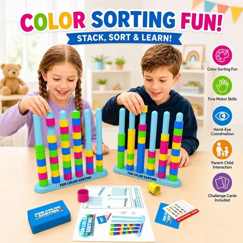 Color Stack Challenge Desktop Puzzle Game,Family Parent-child Interaction Game, Exercise Logic Puzzle Toys Color Stack Toy
Color Stack Challenge Desktop Puzzle Game,Family Parent-child Interaction Game, Exercise Logic Puzzle Toys Color Stack Toy