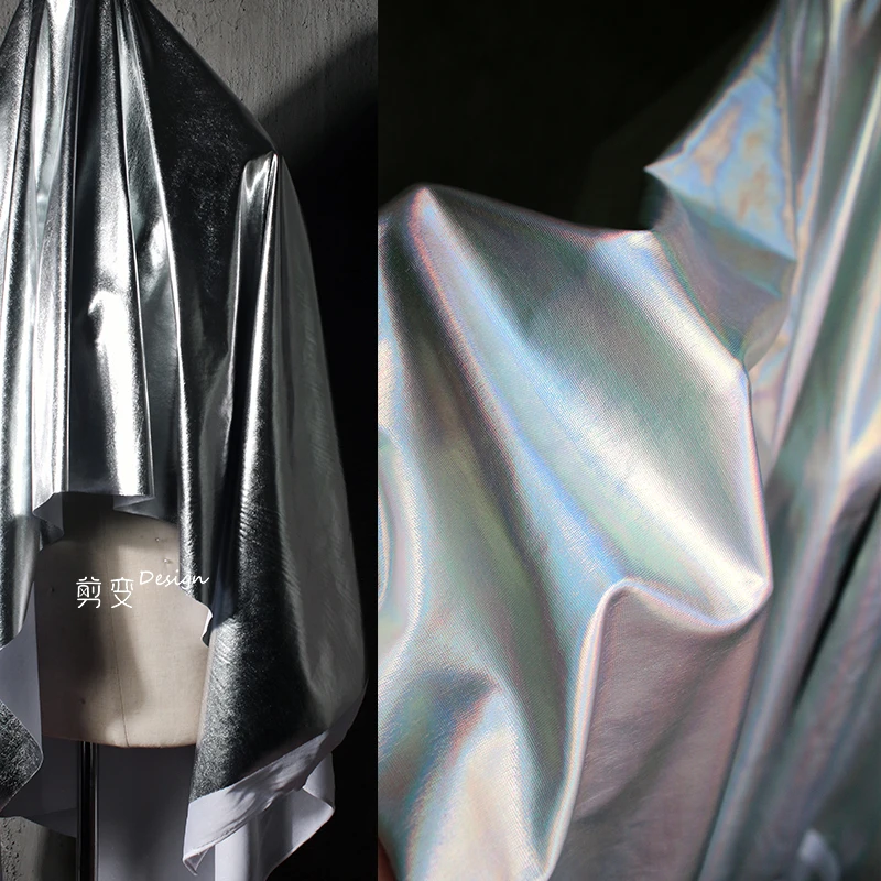 Mirror Silver Symphony Elastic Knitted Fabric High-end Creative Laser Colorful Jacket Skirt Clothing Designer Fabric
Mirror Silver Symphony Elastic Knitted Fabric High-end Creative Laser Colorful Jacket Skirt Clothing Designer Fabric