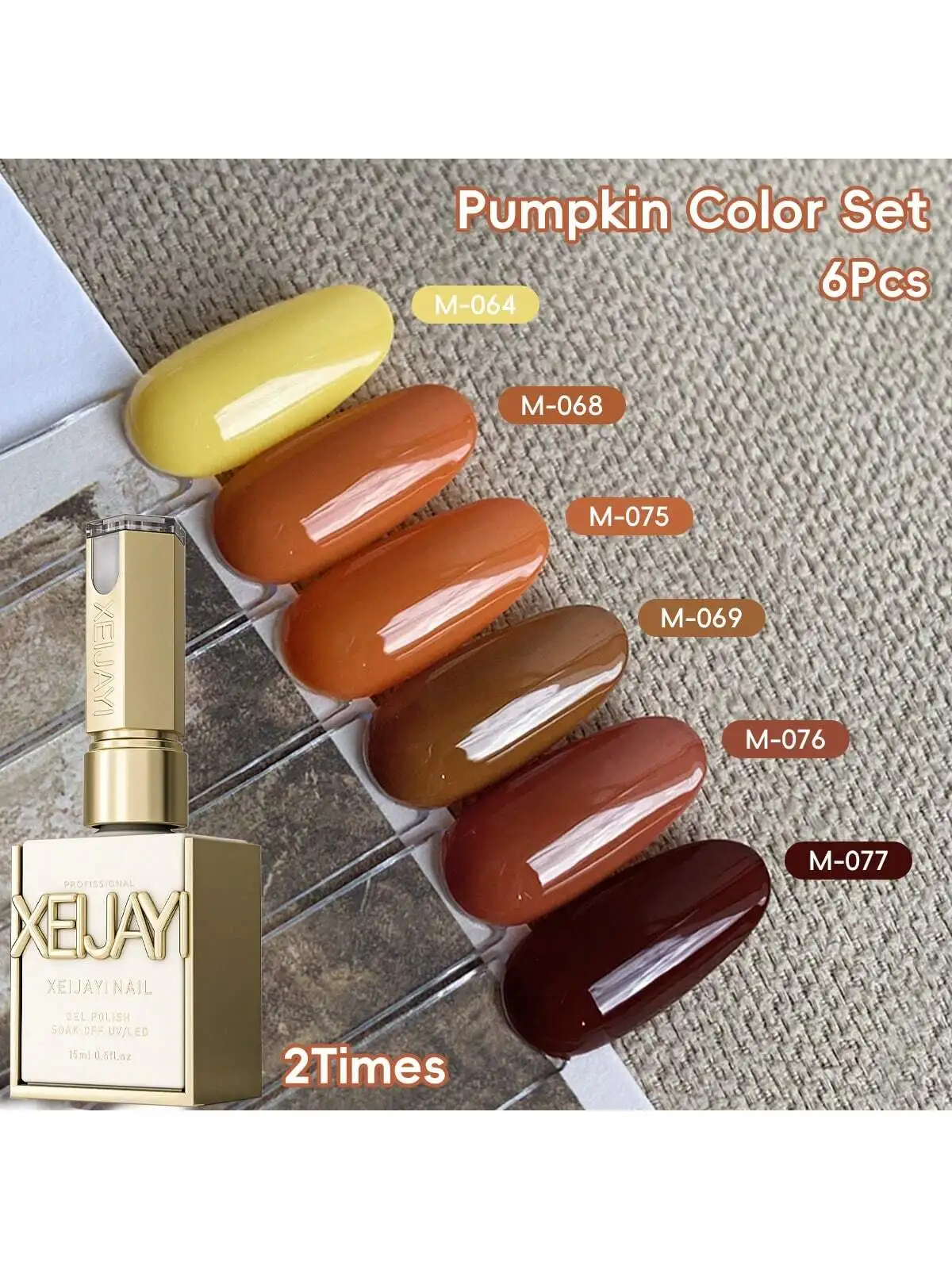 6-Color 15ml Pumpkin Gel Nail Polish Set, , UV LED Soaking Nail Gel, Semi-Permanent, DIY Salon Quality Nail Art Gel
6-Color 15ml Pumpkin Gel Nail Polish Set, , UV LED Soaking Nail Gel, Semi-Permanent, DIY Salon Quality Nail Art Gel