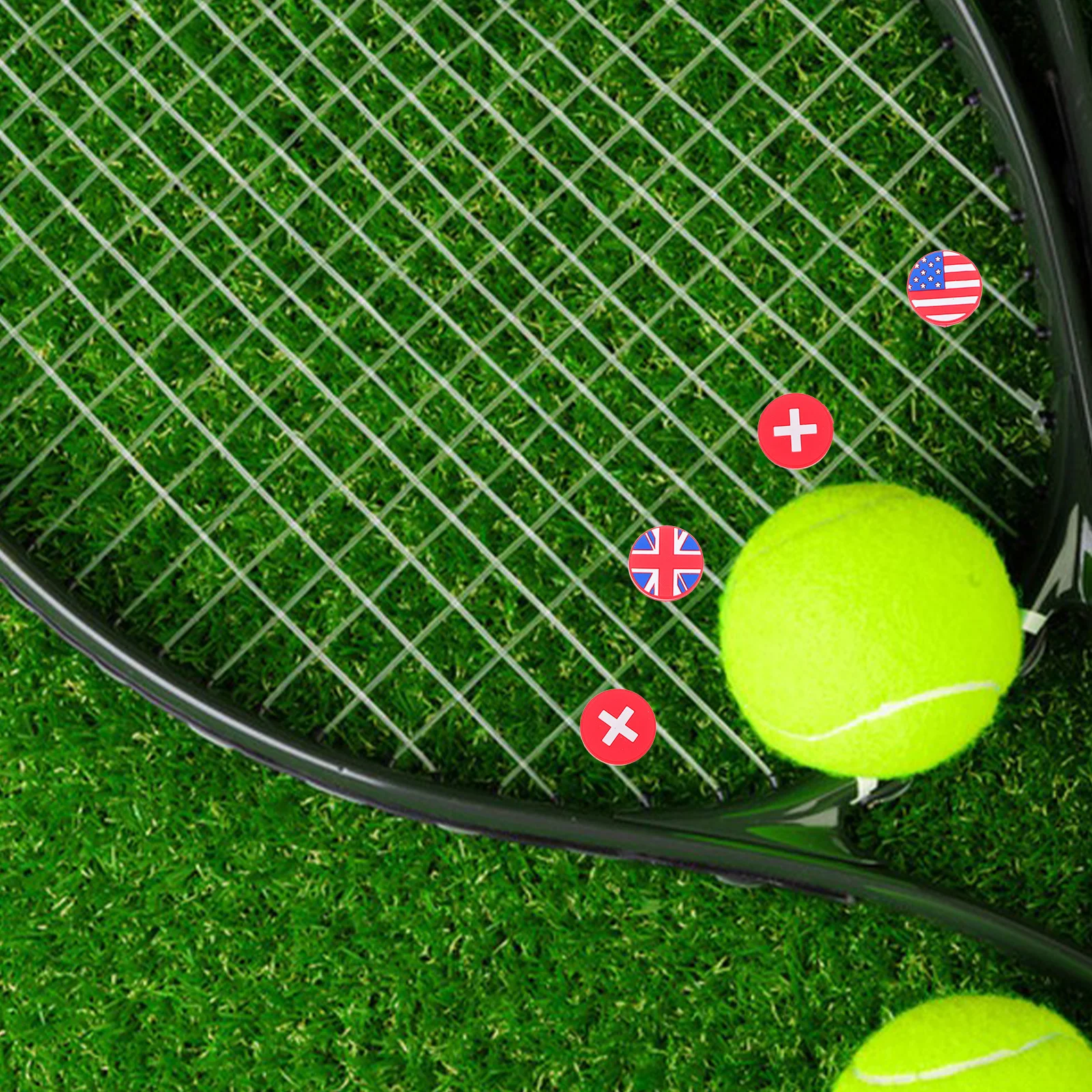 4Pcs Silicone Tennis Racquet Dampener Vibration Reducer Flag Design Absorber for Better Shot Consistency All Racket Types
4Pcs Silicone Tennis Racquet Dampener Vibration Reducer Flag Design Absorber for Better Shot Consistency All Racket Types