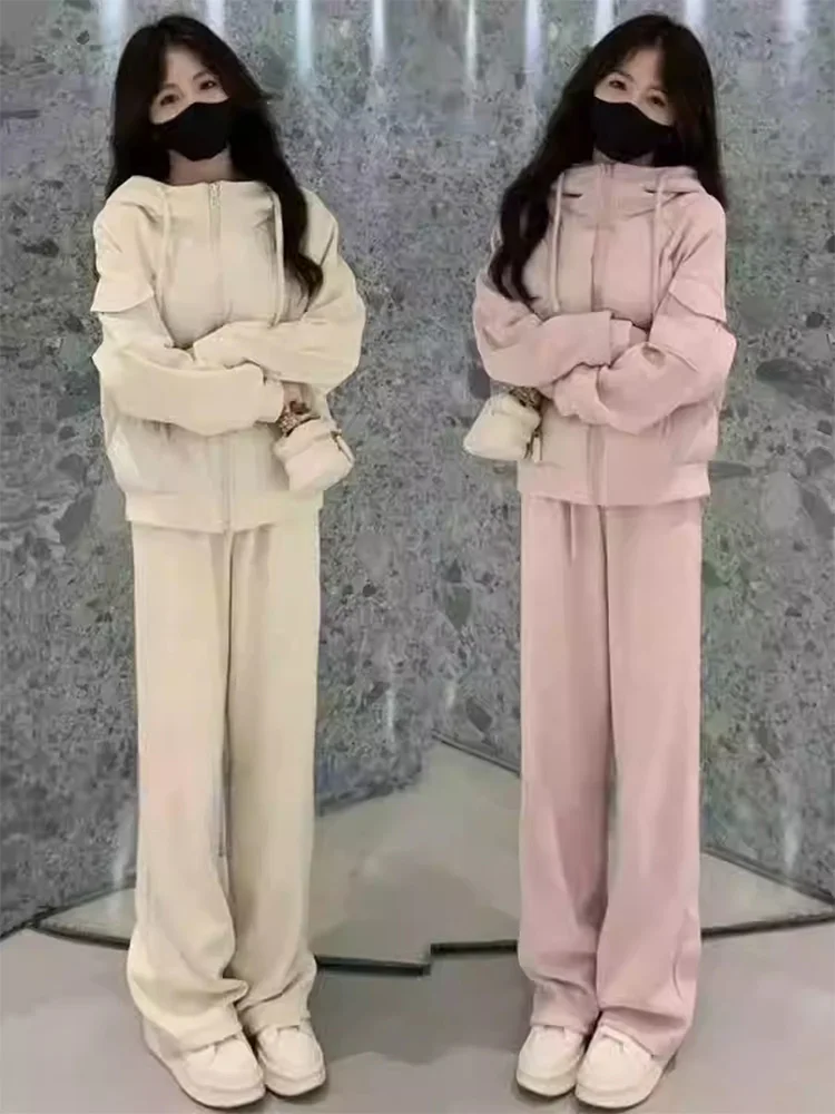 Thiened Fce Women's Faion Set Autumn Winter Hooded Sweatirt Cotton Jaet with Wide Leg Pants Two Piece Set Casual S...
Thiened Fce Women's Faion Set Autumn Winter Hooded Sweatirt Cotton Jaet with Wide Leg Pants Two Piece Set Casual S...