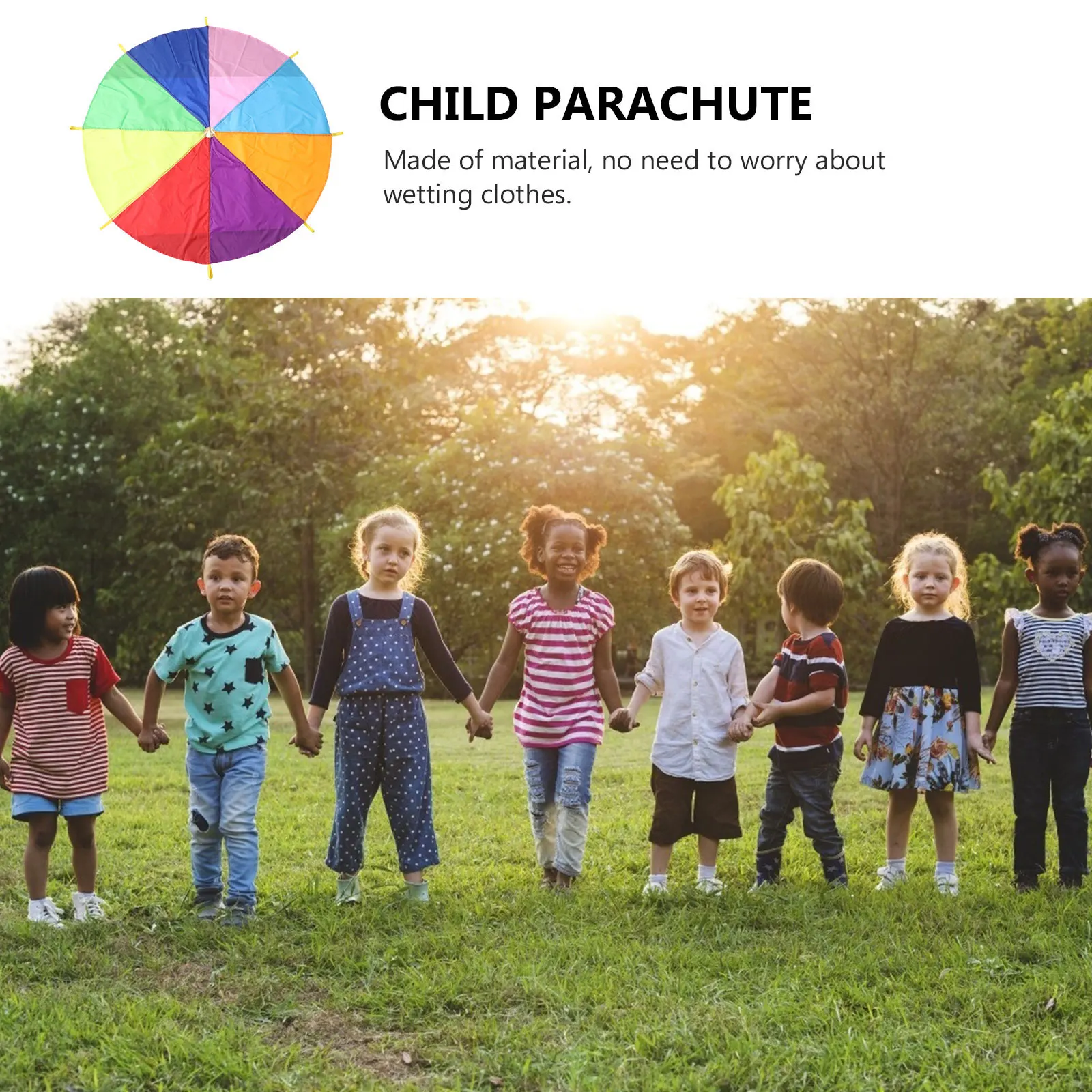 Children Rainbow Parachute 12ft Diameter Sturdy Waterproof Ideal Birthday Parties Picnics Group Play Indoors Outdoors Gymnastics
Children Rainbow Parachute 12ft Diameter Sturdy Waterproof Ideal Birthday Parties Picnics Group Play Indoors Outdoors Gymnastics