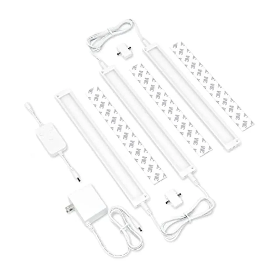 3 Pack 12 inch White Smart Dimmable LED Under Cabinet Lighting Kit Compatible with Alexa, Google
3 Pack 12 inch White Smart Dimmable LED Under Cabinet Lighting Kit Compatible with Alexa, Google