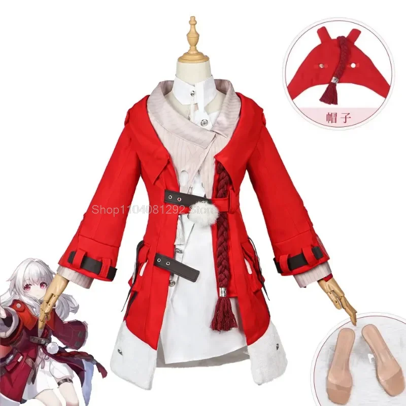Костюм для косплея Honkai Star Rail Clara, парик, красный костюм, длинные волосы, вечерние ролевые игры на Хэллоуин, новинка 2024, с аксессуарами для любителей игр
Костюм для косплея Honkai Star Rail Clara, парик, красный костюм, длинные волосы, вечерние ролевые игры на Хэллоуин, новинка 2024, с аксессуарами для любителей игр