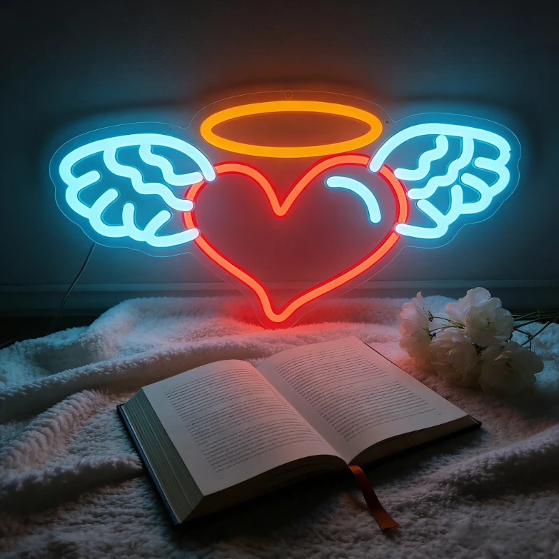 Angel Heart Neon Sign LED USB Dimmable Wall Art Decor for Bedroom Home Lighting Romantic Valentines Day Wedding Gift
Angel Heart Neon Sign LED USB Dimmable Wall Art Decor for Bedroom Home Lighting Romantic Valentines Day Wedding Gift