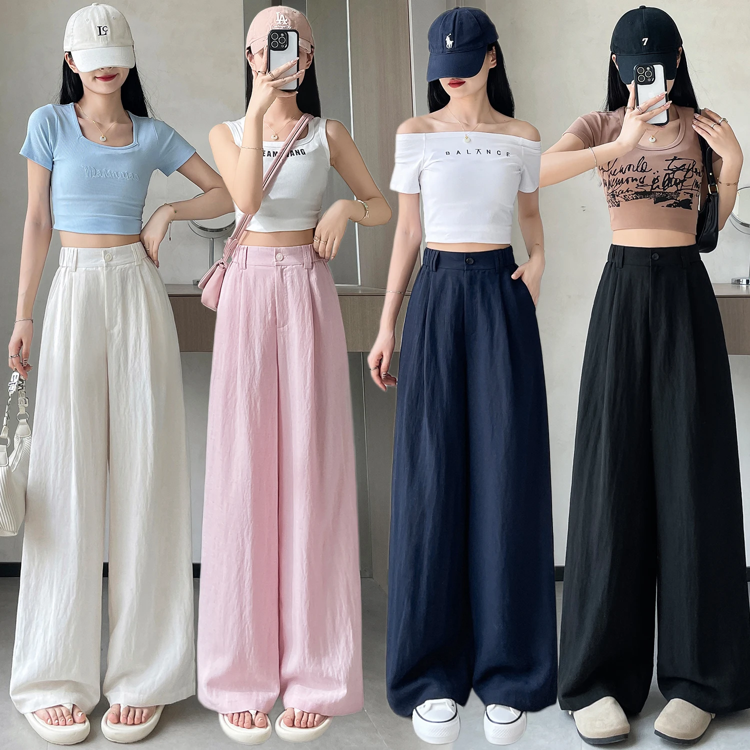 HappyLisa Summer Women's Lightweight Cotton Linen High Waist Casual Wide Leg Trousers Loose Fit Summer Daily Yoga Hot Pants P04
HappyLisa Summer Women's Lightweight Cotton Linen High Waist Casual Wide Leg Trousers Loose Fit Summer Daily Yoga Hot Pants P04