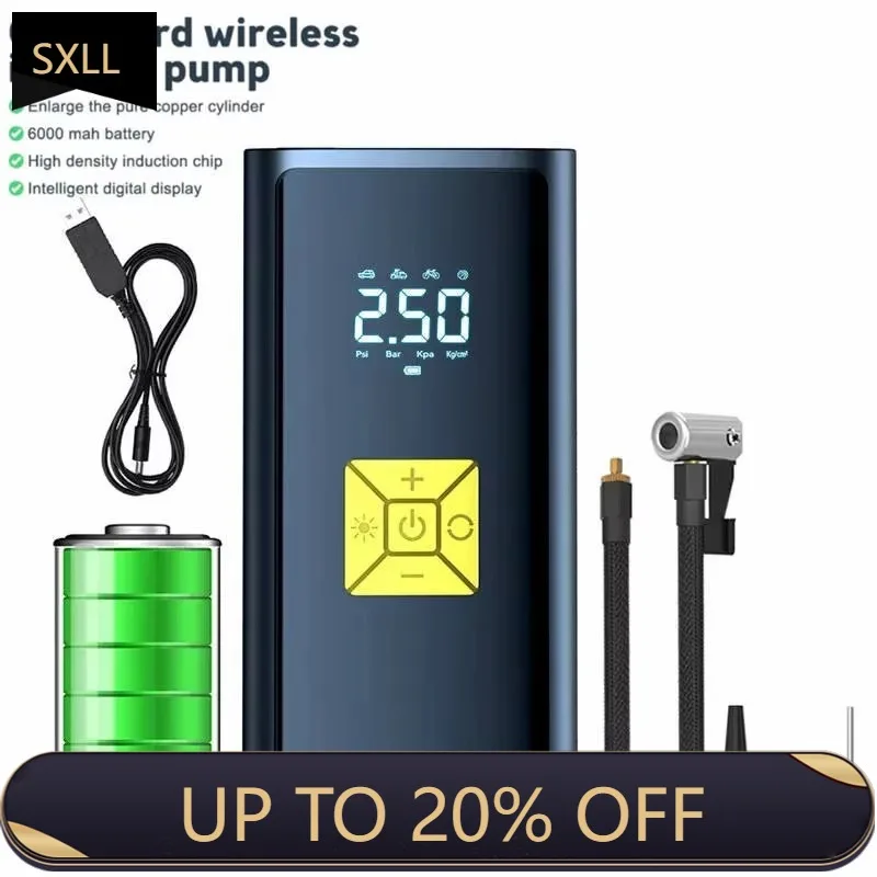 SXLL 6000 mAh 150 psi Smart Air Pump Portable Automotive Automatic Compressor Tire Inflator
SXLL 6000 mAh 150 psi Smart Air Pump Portable Automotive Automatic Compressor Tire Inflator